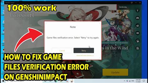 Genshin Impact Pc Game Files Verification Error Best Games Walkthrough