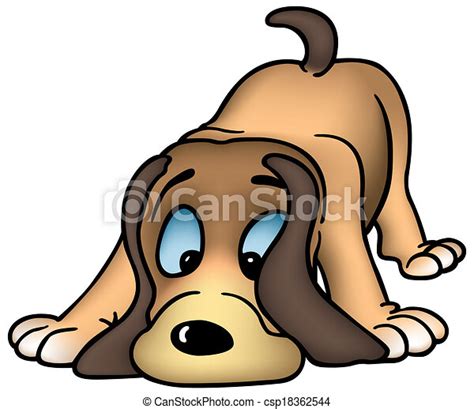 Sniffing Dog Colored Cartoon Illustration Vector Canstock