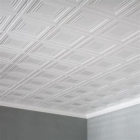 Fasade Ceiling Tile 2x4 Direct Apply Portrait In Gloss White Ceiling
