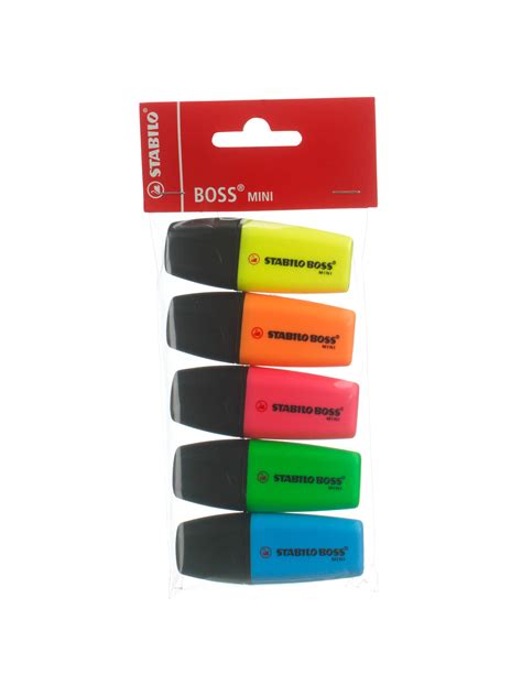 Stabilo Mini Boss Highlighters Pack Of 5 At John Lewis And Partners