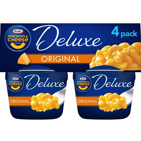 Kraft Deluxe Original Macaroni And Cheese Easy Microwavable Dinner 4 Ct