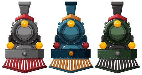 Steam Engine Designs In Three Colors 299413 Vector Art At Vecteezy