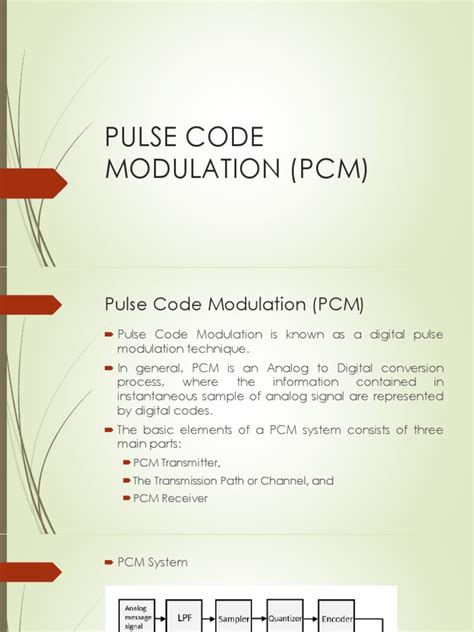 4 Pulse Code Modulation Pcm Pdf Sampling Signal Processing
