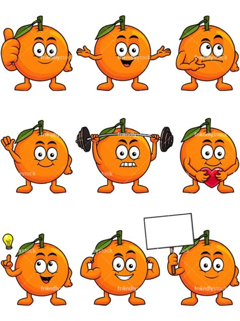 Orange Mascot Hugging Heart Icon Cartoon Vector Clipart Friendlystock