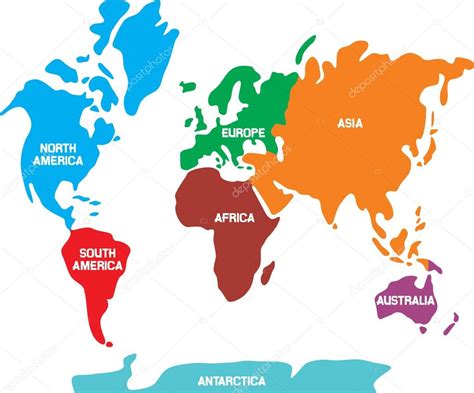 Die Weltkarte Mit Den Kontinenten Karte