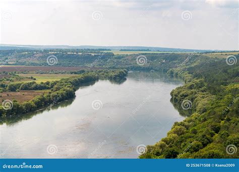 River Dniester on the Border of Moldova with Ukraine Stock Photo