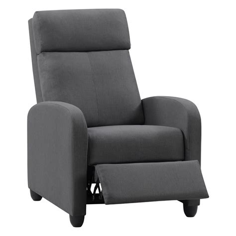 Corliving Dark Gray Fabric Recliner Chair With Extending Foot Rest