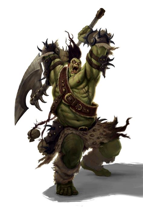 Male Orc Greataxe Barbarian Pathfinder Pfrpg Dnd Dandd D20 Fantasy Orc