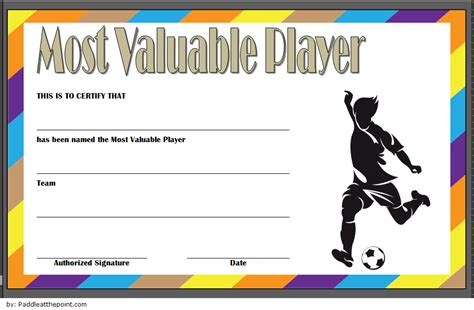 Soccer Mvp Certificate Template 4 Paddle Templates