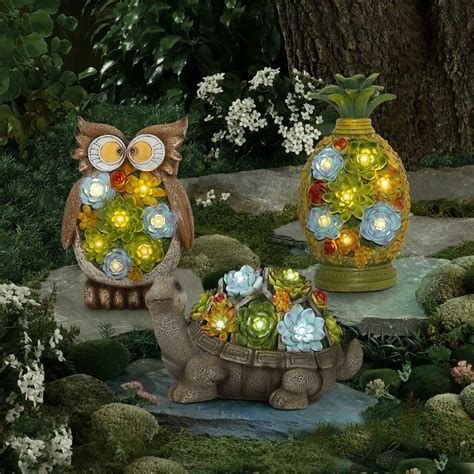 4.5 out of 5 stars. GIGALUMI Owl Garden Statues Solar Lights Resin Plants