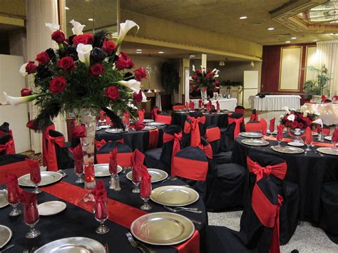 Red And Black Wedding Reception Black And Gold Party Decorations Red