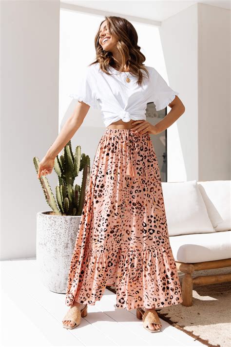 Halette Skirt Apricot Flowy Skirt Outfit Maxi Skirt Outfits