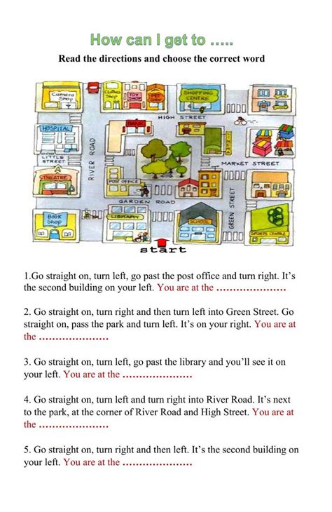 Giving Directions Interactive Worksheet English Lessons For Kids