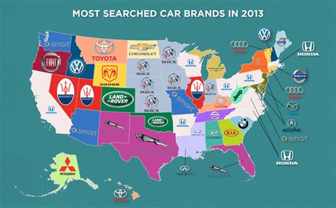 The Most Searched Car Brand In Each State Info Carnivore