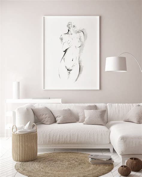 sensual art poster naked woman sumi e naked woman art nude etsy ireland