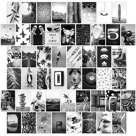 Buy 50 PCS 4 x 6 Wall Collage Kit With Adhesive Stickers, Black and