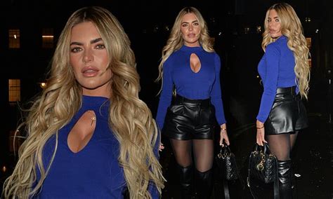 Megan Barton Hanson Flashes Her Assets In Busty Blue Cutout Top As She