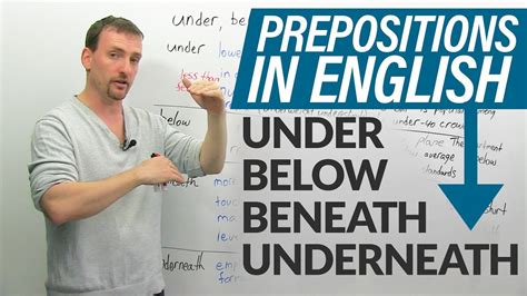 Prepositions In English Under Below Beneath Underneath · Engvid