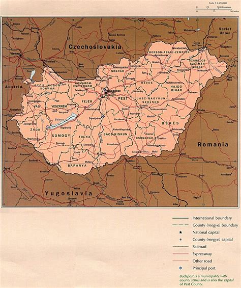 Detailed Administrative Map Of Hungary Hungary Detailed Administrative