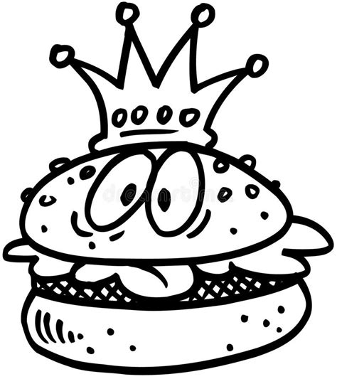 Meat Burger King Cartoon Vector Clipart Stock Vector Illustration Of