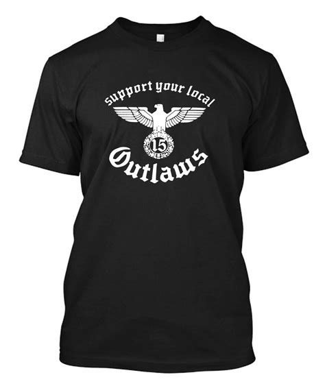 Support Your Local Outlaws Gun Eagle Motor Custom T Shirt Tee Ebay