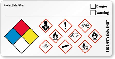 Ghs Hazard And Nfpa Diamond Combo Label Sku Lb