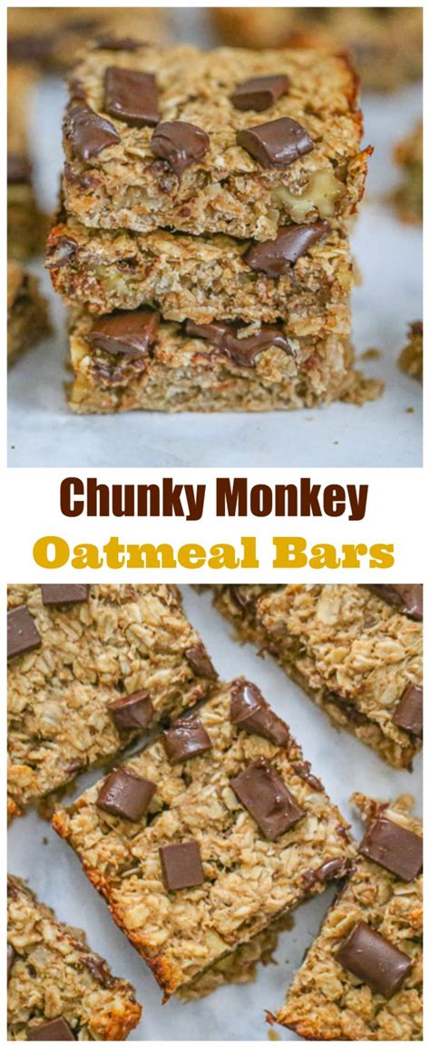 I love all things chocolate chips and bars and put together a list of my top 50 cookie recipes just for you! Healthy Chunky Monkey Oatmeal Bars - Easy | Recipe ...
