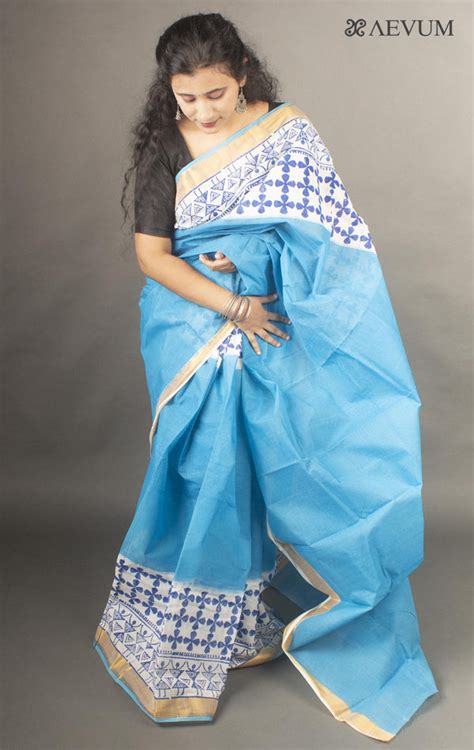 Traditional And Hand Painted Kerala Cotton Sarees Aevum