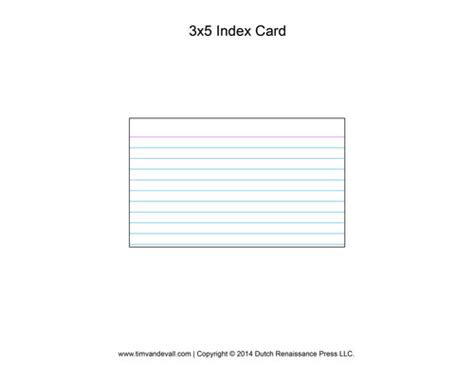 Word Template For 3x5 Index Cards