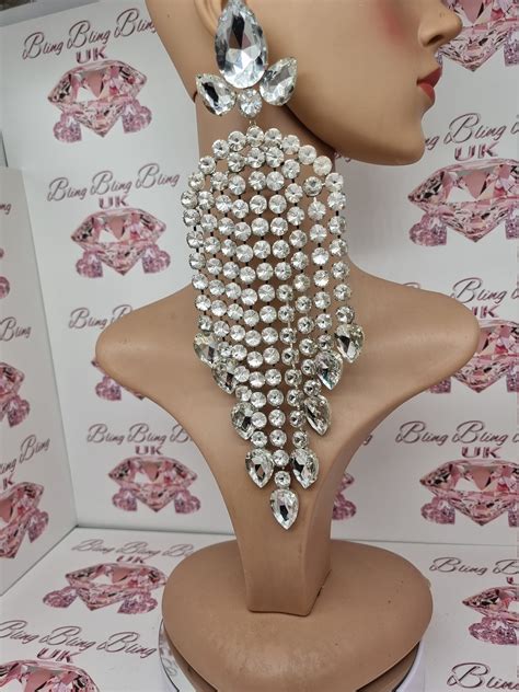 Drag Queen Jewellery Xxl Clear Earrings Etsy Uk