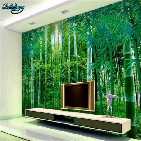 Beibehang Custom Scene Bamboo Forest Bamboo Tree Room Tv Backdrop My