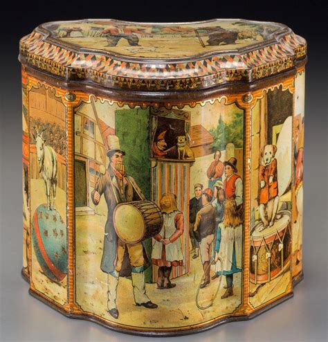 Antique Biscuit Tin, Rare Circus Themed, by Huntley & Palmers, 