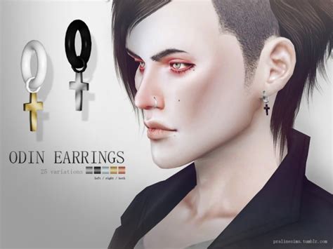 The Sims Resource Odin Earrings By Pralinesims Sims 4