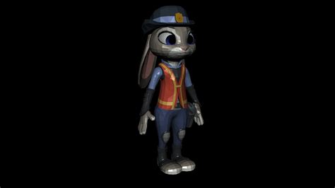 3d Model Of Judy Hopps Metermaid From Zootopia By M4r3k0001 On Deviantart