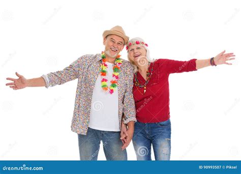 Senior Couple Dressed Like A Hippie Stock Image Image Of Female