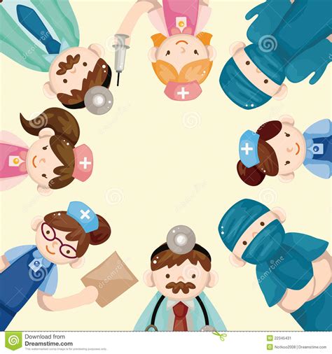 Cartoon Doctor And Nurse Card Stock Image Image 22345431
