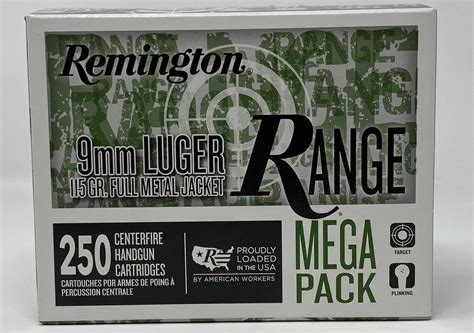 Remington Range 9mm 115 Grain Fmj 1145 Fps 250 Rounds Dances