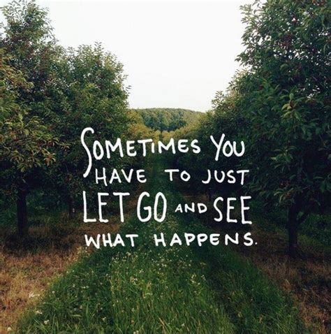 Sometimes You Have To Just Let It Go And See What Happens Picture Quotes