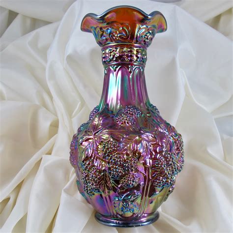 Imperial Amber Loganberry Carnival Glass Large Vase Carnival Glass