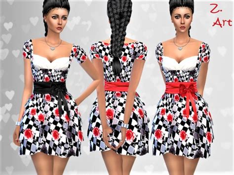 Vintagez 09 Pretty Printed Dress By Zuckerschnute20 At Tsr Sims 4 Updates