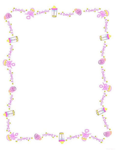 Pink Baby Shower Border Babbieszj