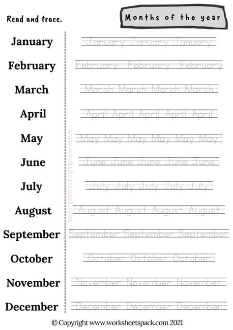 Months Of The Year Activities Pdf Printable And Online Worksheets Pack