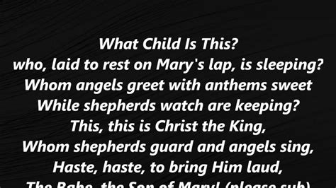 What Child Is This Hymn Carol Christmas Jazz Vocal Words Lyrics Text