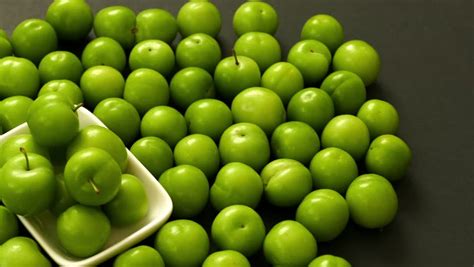 Green Sour Plum Plums Plate Stock Footage Video 100 Royalty Free