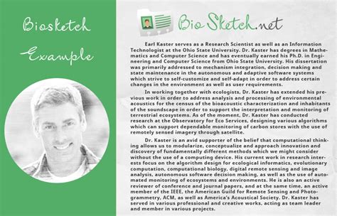 So context matters as much as content. biosketch template | Visual.ly