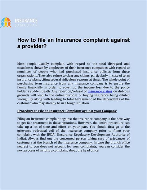 How To File An Insurance Complaint Against A Provider By Insurance