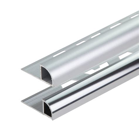 Aluminium Chrome Straight Edge Tile Trim Tiling Supplies Direct