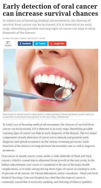 Early Oral Cancer Detection Can Increase Survival Chances Cytecare
