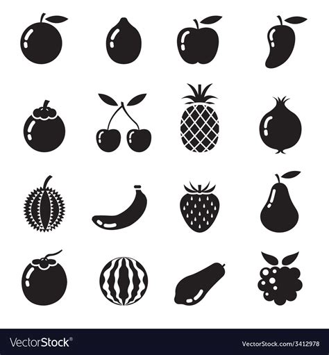 Piece Of Fruits Icon Bw Royalty Free Vector Image