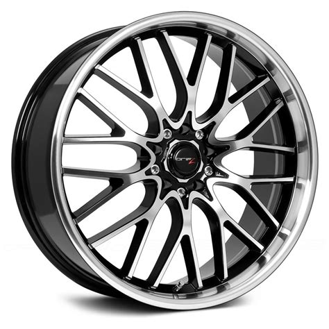Drifz® 302mb Vortex Wheels Black With Machined Face And Lip Rims